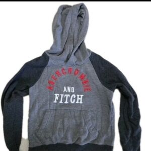 Abercrombie Kids Gray Hoodie Red Accents Logo Size 5/6